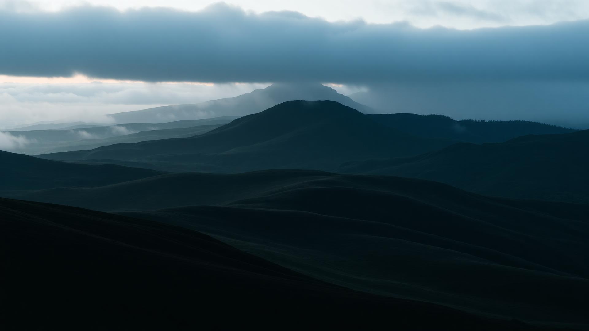 Misty Scottish highlands